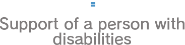 Support of a person with disabilities